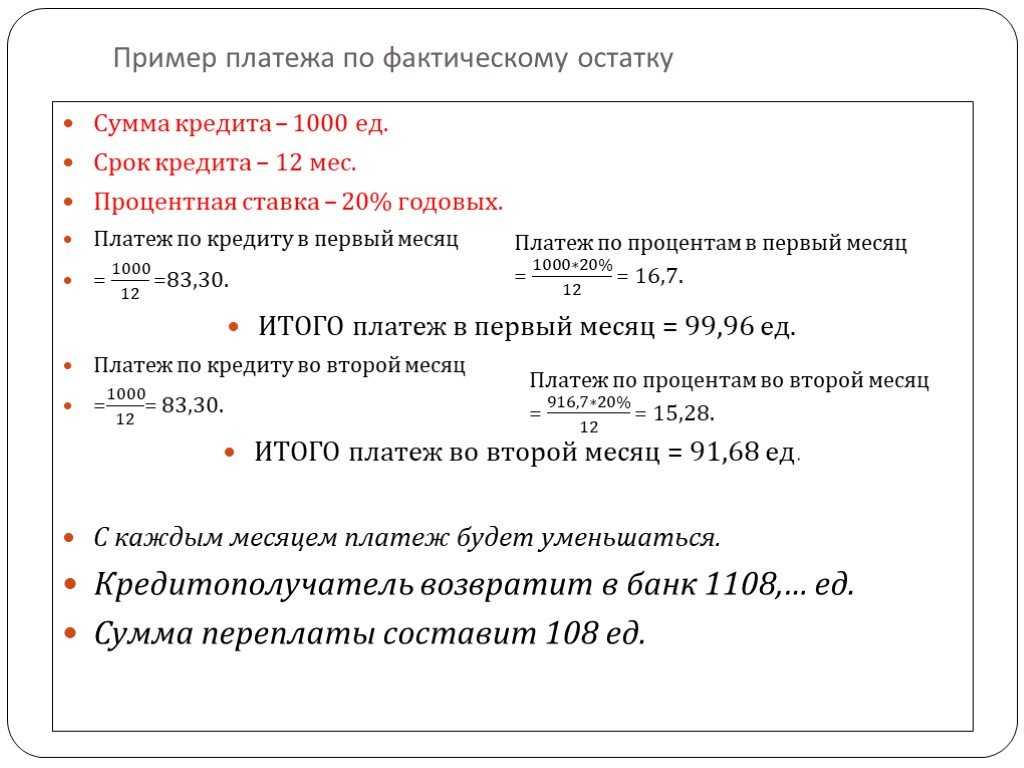 Как рассчитать проценты по кредиту 4 формулы
